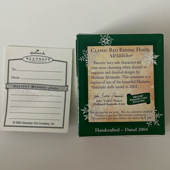 Hallmark Keepsake Ornament - Madame Alexander Classic Red Riding Hood - Picture 6 of 6